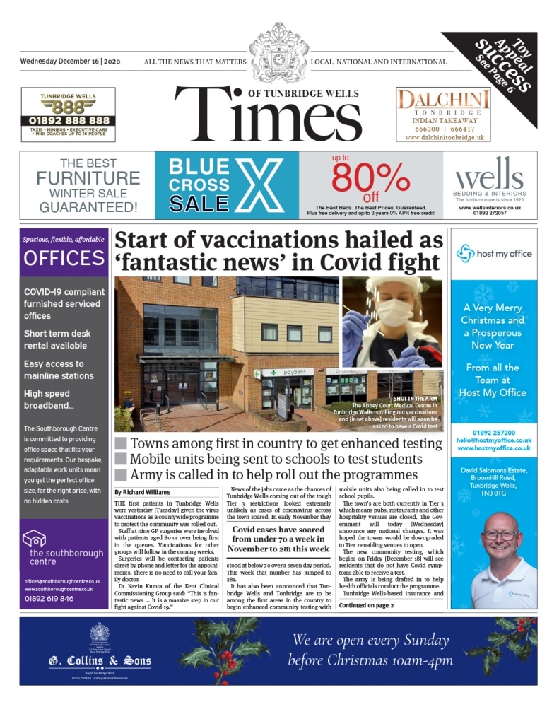 Read the Times of Tunbridge Wells 16th December 2020