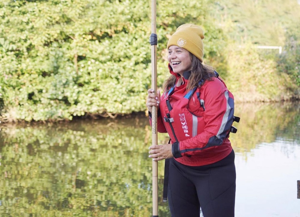 Woman doing SUP