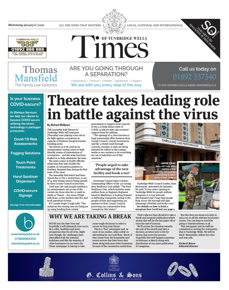 Read the Times of Tunbridge Wells 6th January 2021