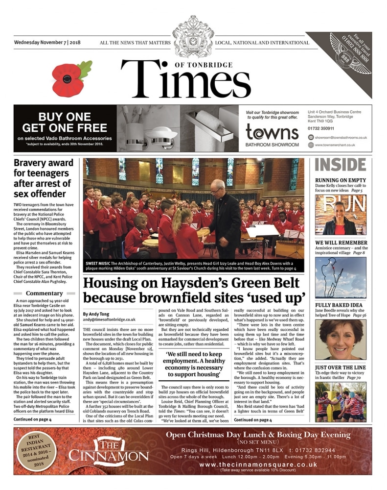 Read the Times of Tonbridge 7th November 2018