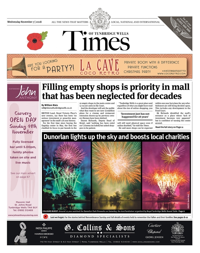 Read the Times of Tunbridge Wells 7th November 2018