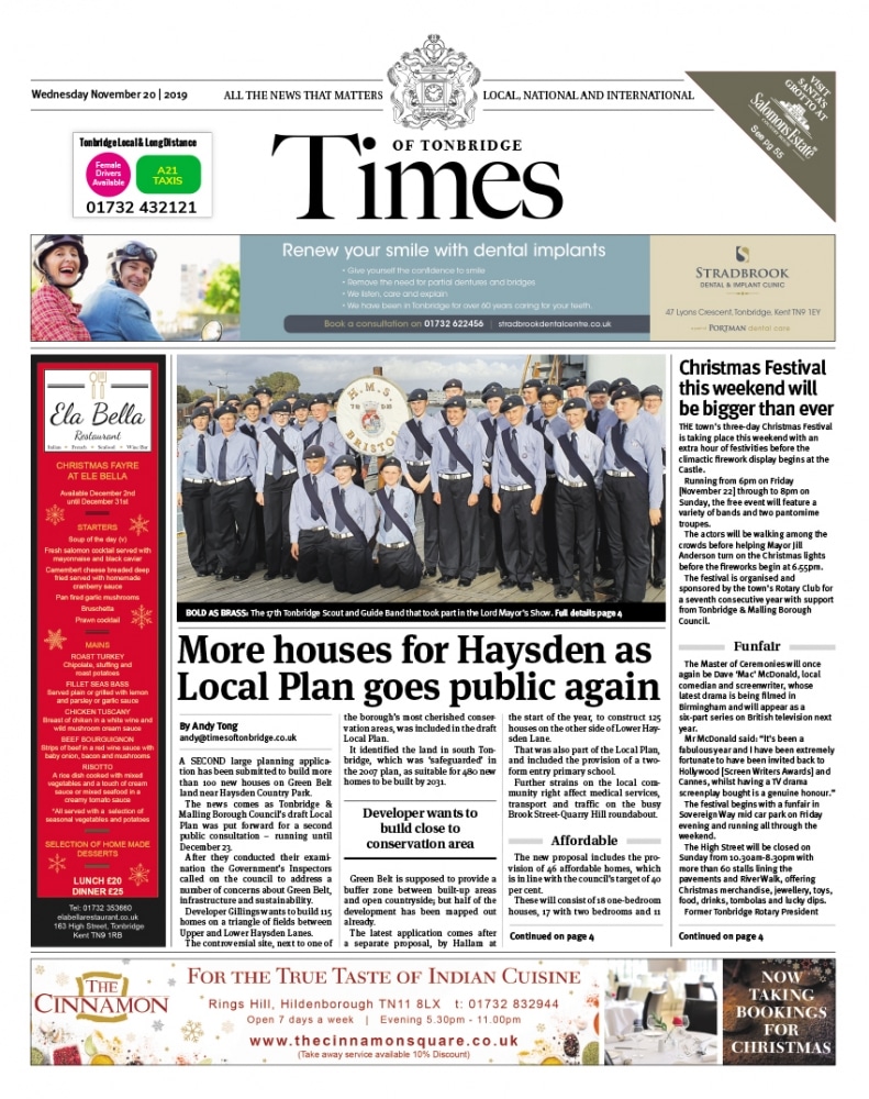 Read the Times of Tonbridge 20th November 2019