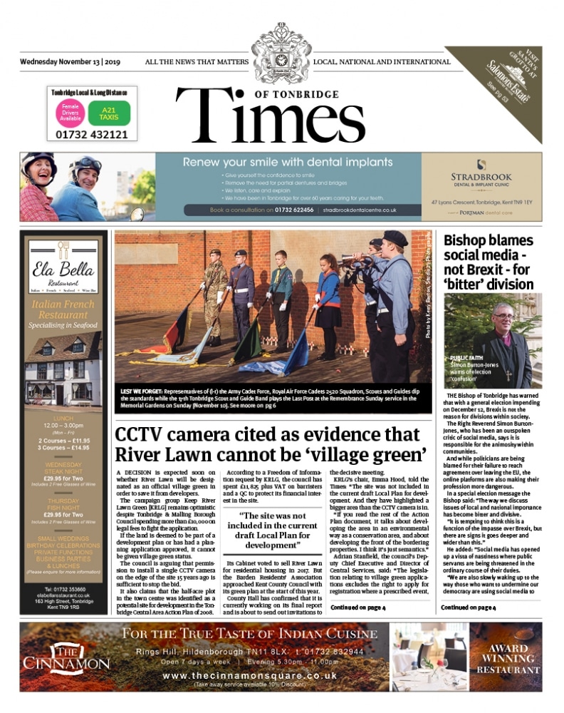 Read the Times of Tonbridge 13th November 2019