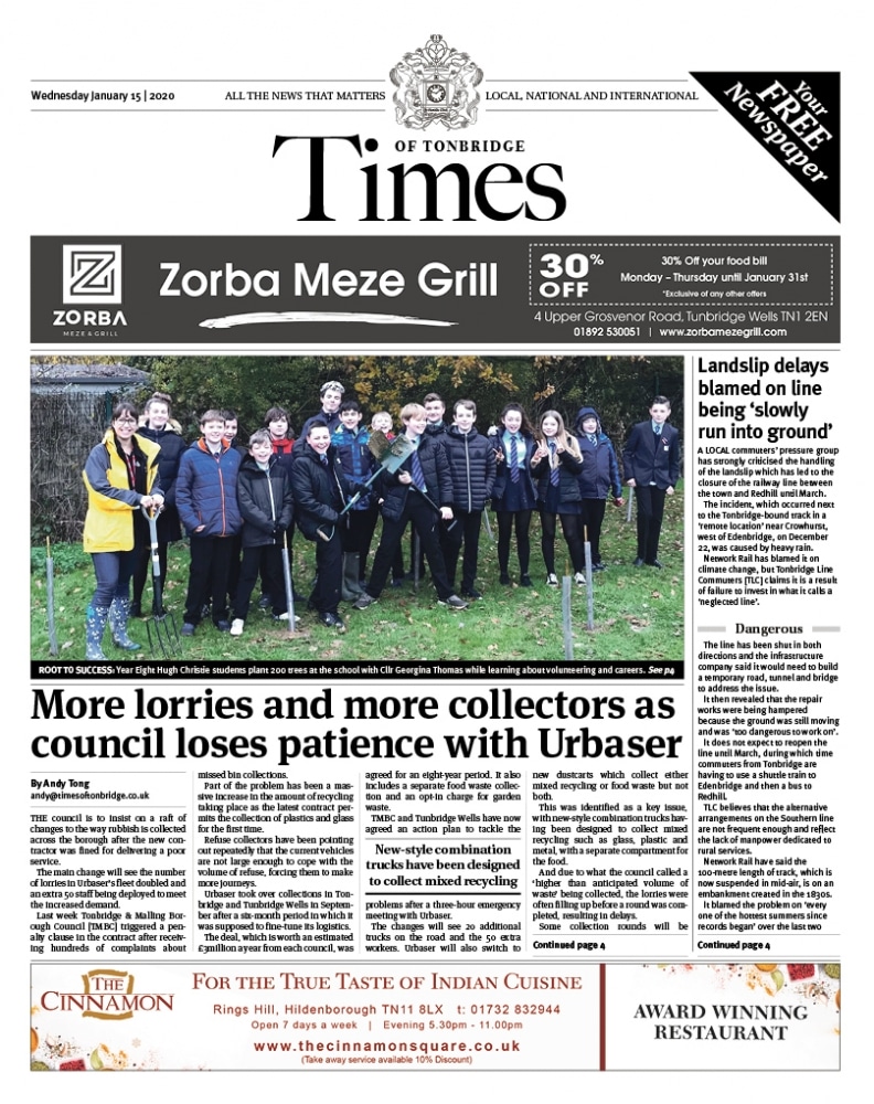 Read the Times of Tonbridge 15th January 2020