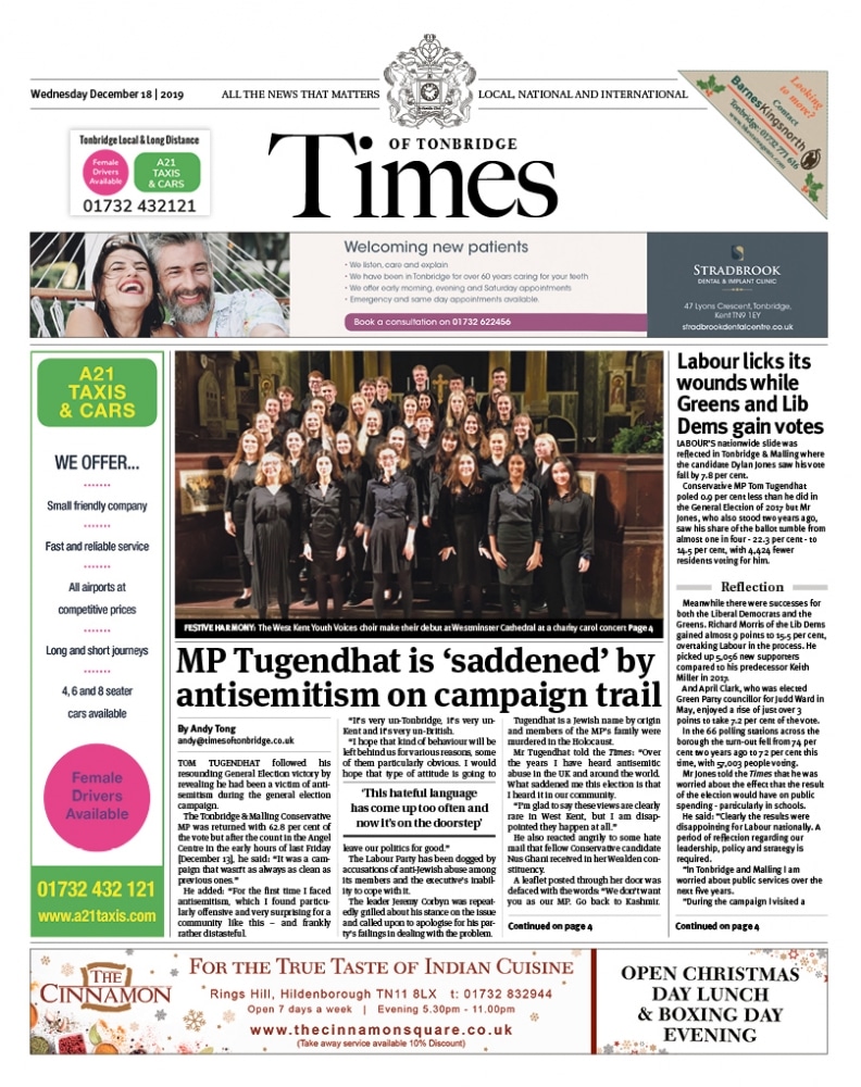 Read the Times of Tonbridge 18th December 2019