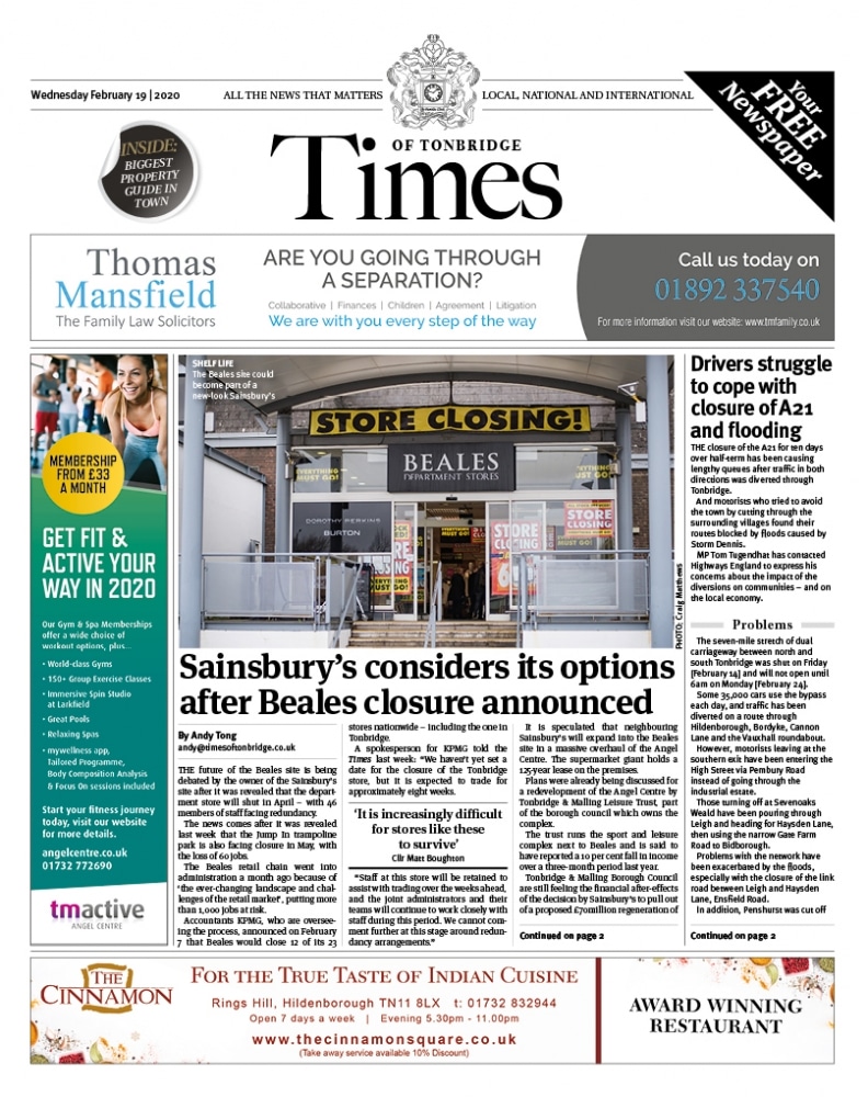 Read the Times of Tonbridge 19th February 2020