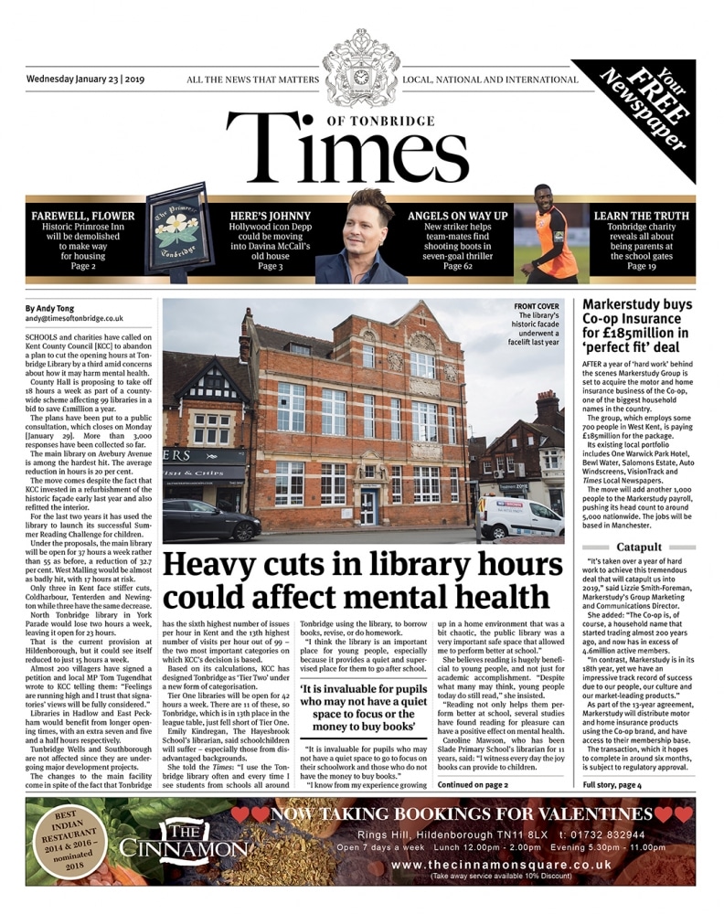 Read the Times of Tonbridge 23rd January 2019