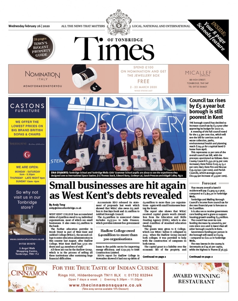 Read the Times of Tonbridge 26th February 2020