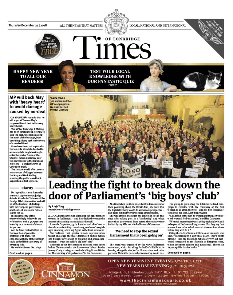 Read the Times of Tonbridge 27th December 2018