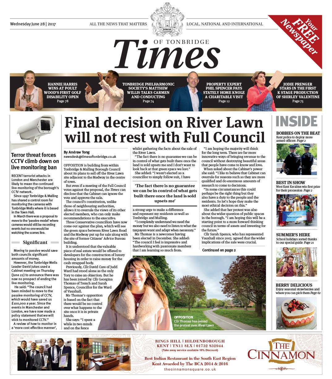 Read the Times of Tonbridge 28th June 2017