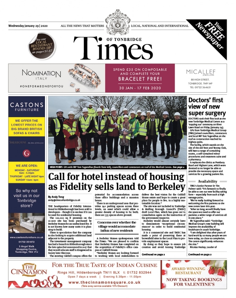 Read the Times of Tonbridge 29th January 2020