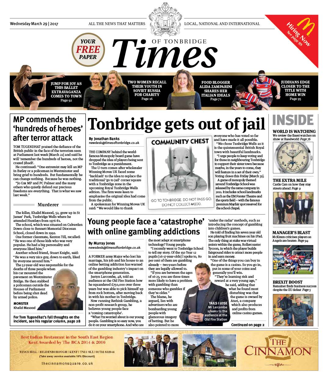 Read the Times of Tonbridge 29th March 2017
