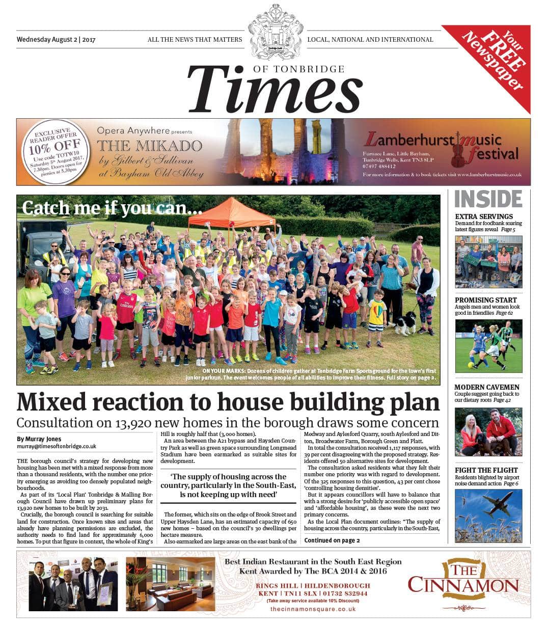 Read the Times of Tonbridge 2nd August 2017