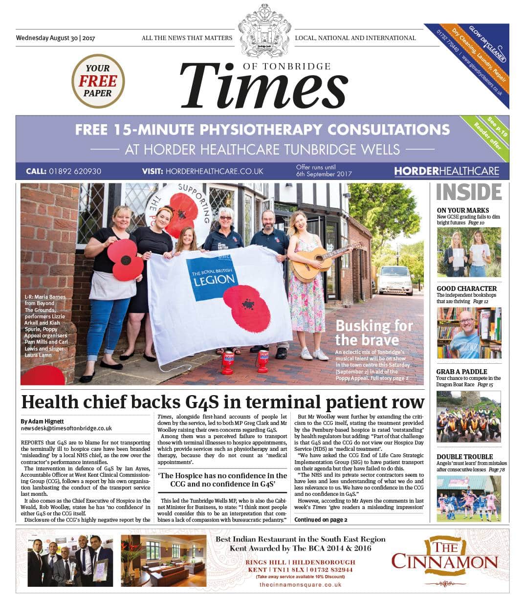 Read the Times of Tonbridge 30th August 2017