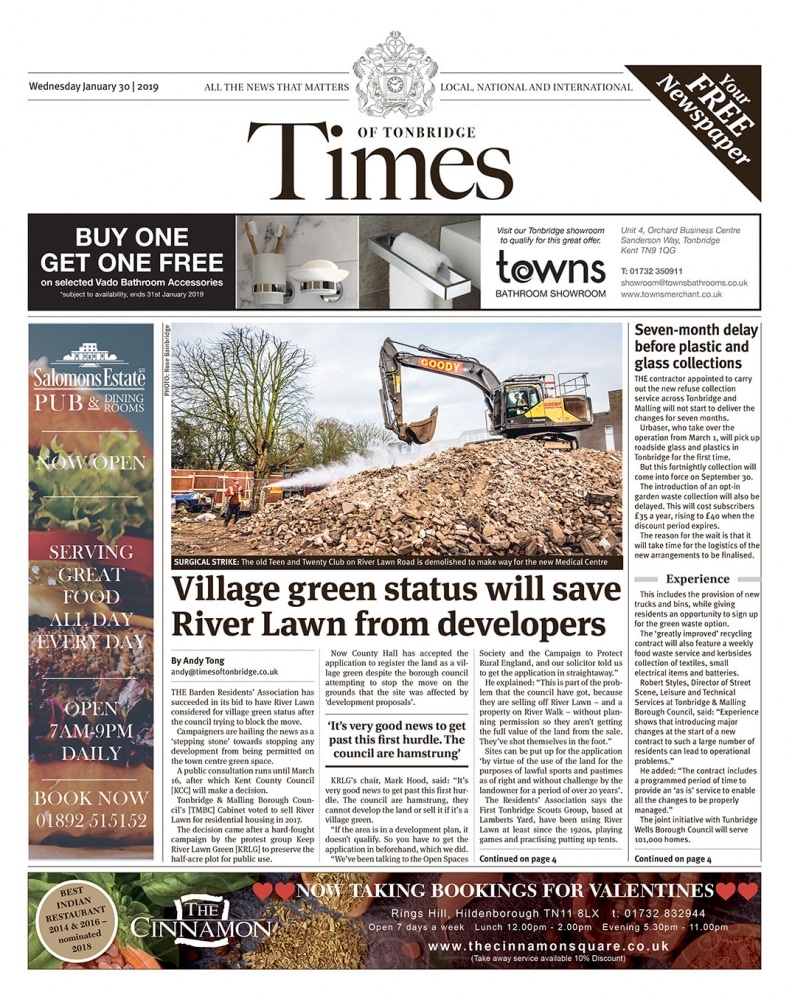 Read the Times of Tonbridge 30th January 2019