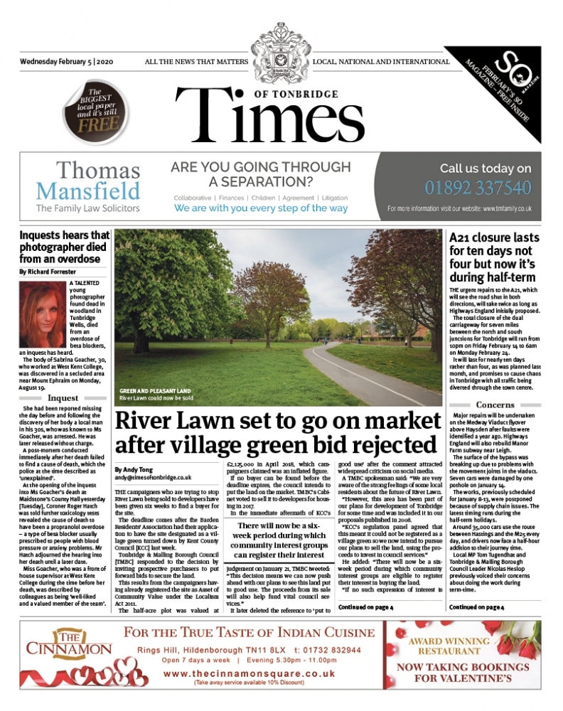 Read the Times of Tonbridge 5th February 2020