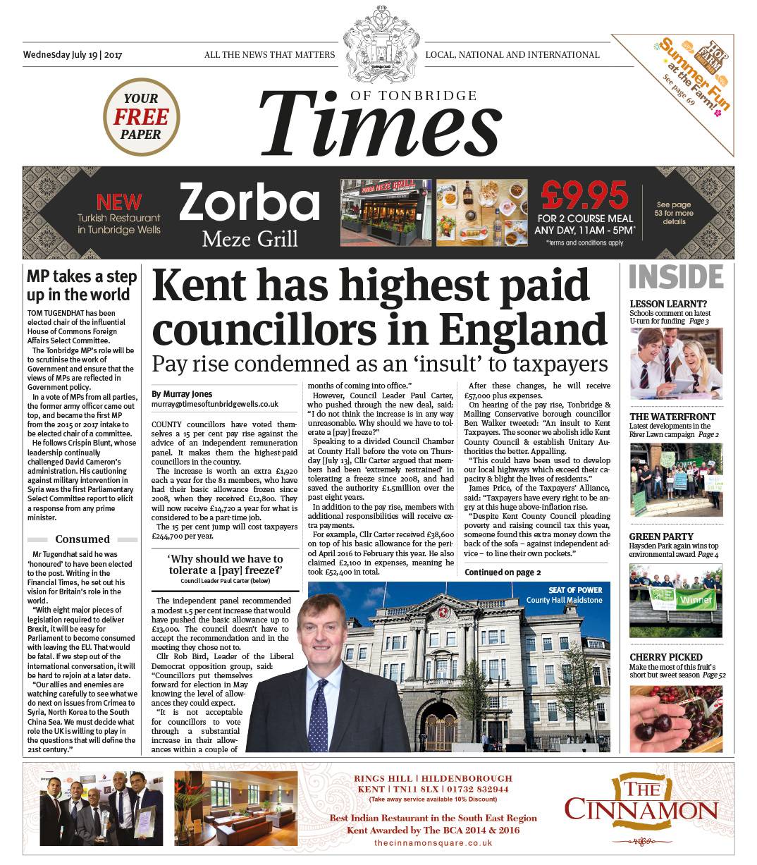 Read the Times of Tonbridge 19th July 2017