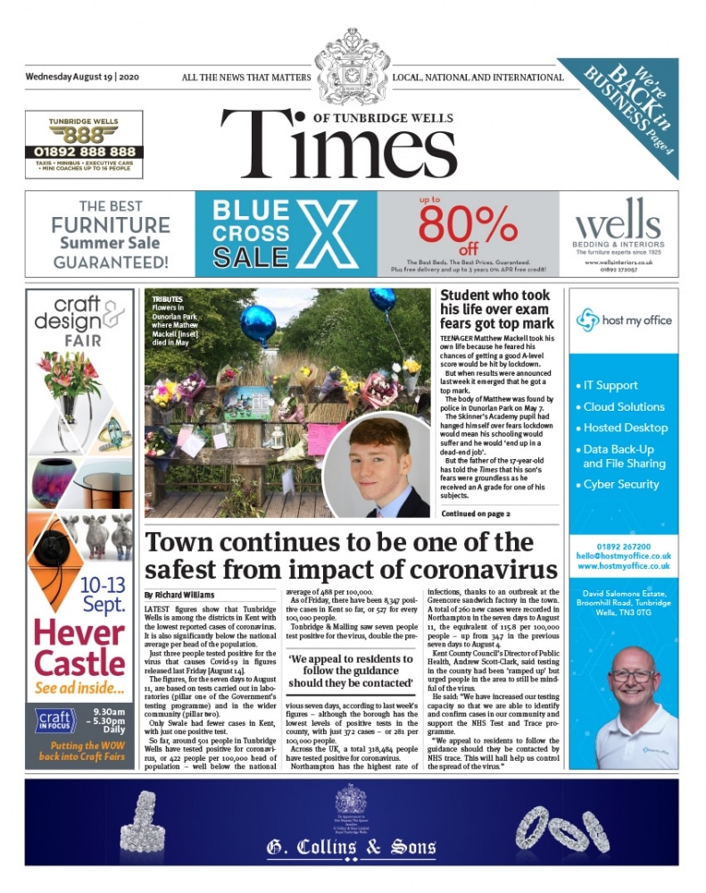 Read the Times of Tunbridge Wells 19th August 2020