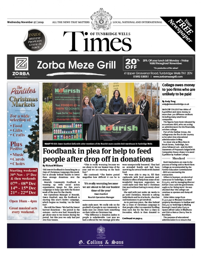 Read the Times of Tunbridge Wells 27th November 2019