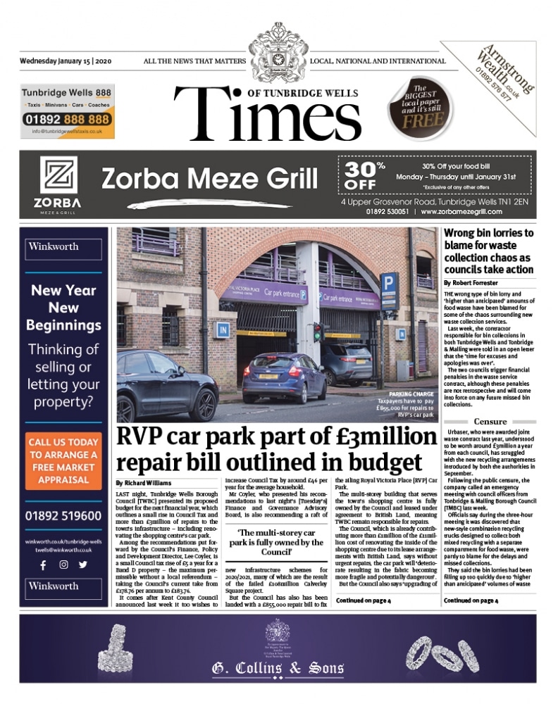 Read the Times of Tunbridge Wells 15th January 2020