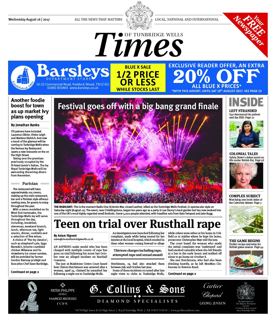 Read the Times of Tunbridge Wells 16th August 2017