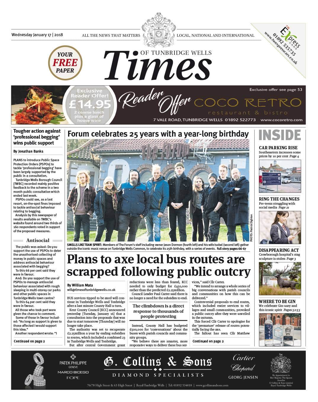 Read the Times of Tunbridge Wells 17th January 2018
