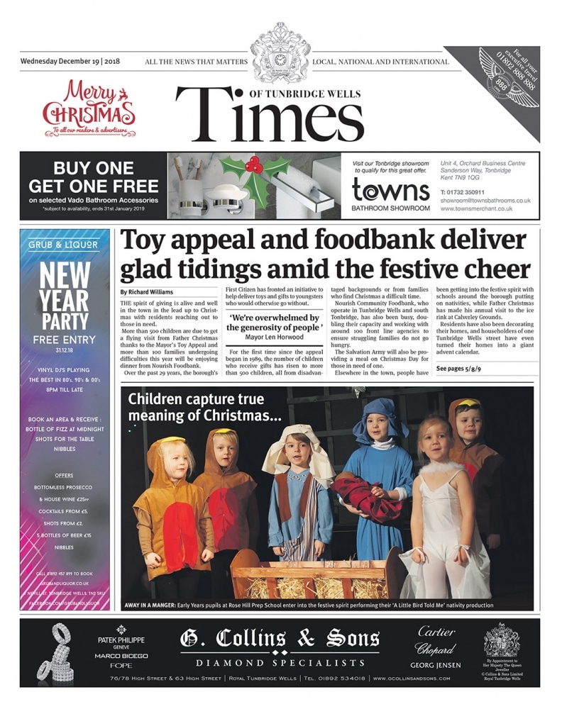 Read the Times of Tunbridge Wells 19th December 2018