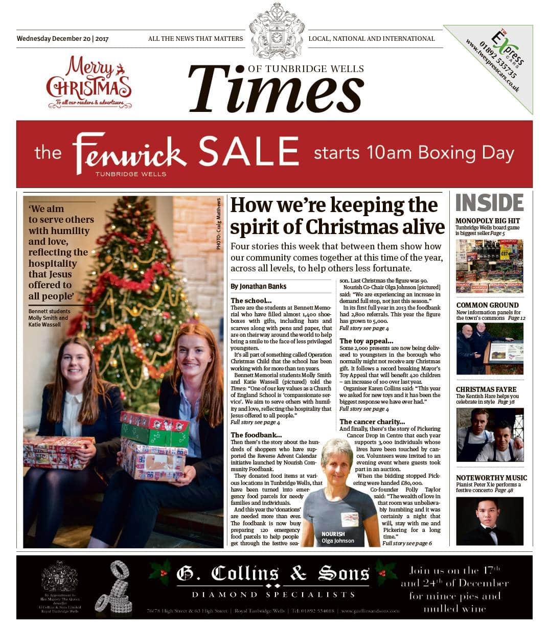 Read the Times of Tunbridge Wells 20th December 2017
