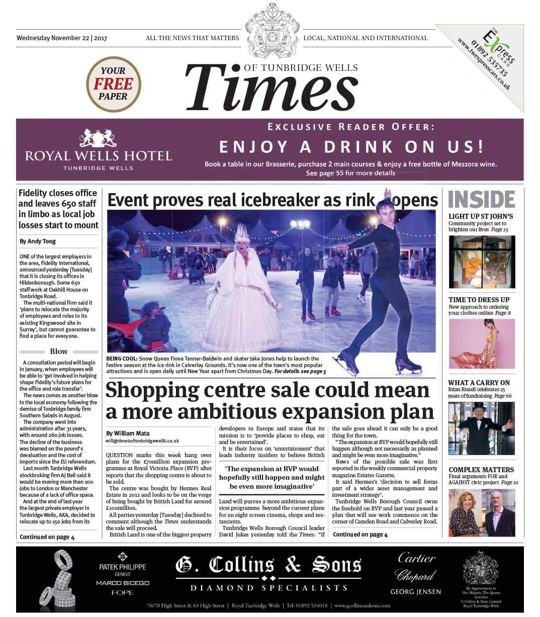 Read the Times of Tunbridge Wells 22nd November 2017