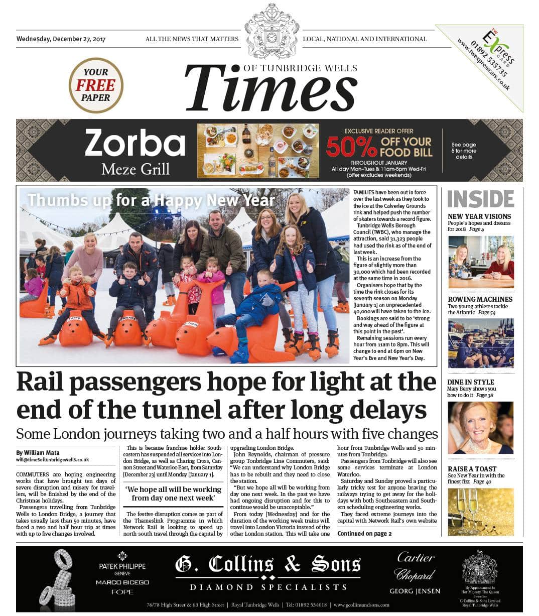 Read the Times of Tunbridge Wells 27th December 2018