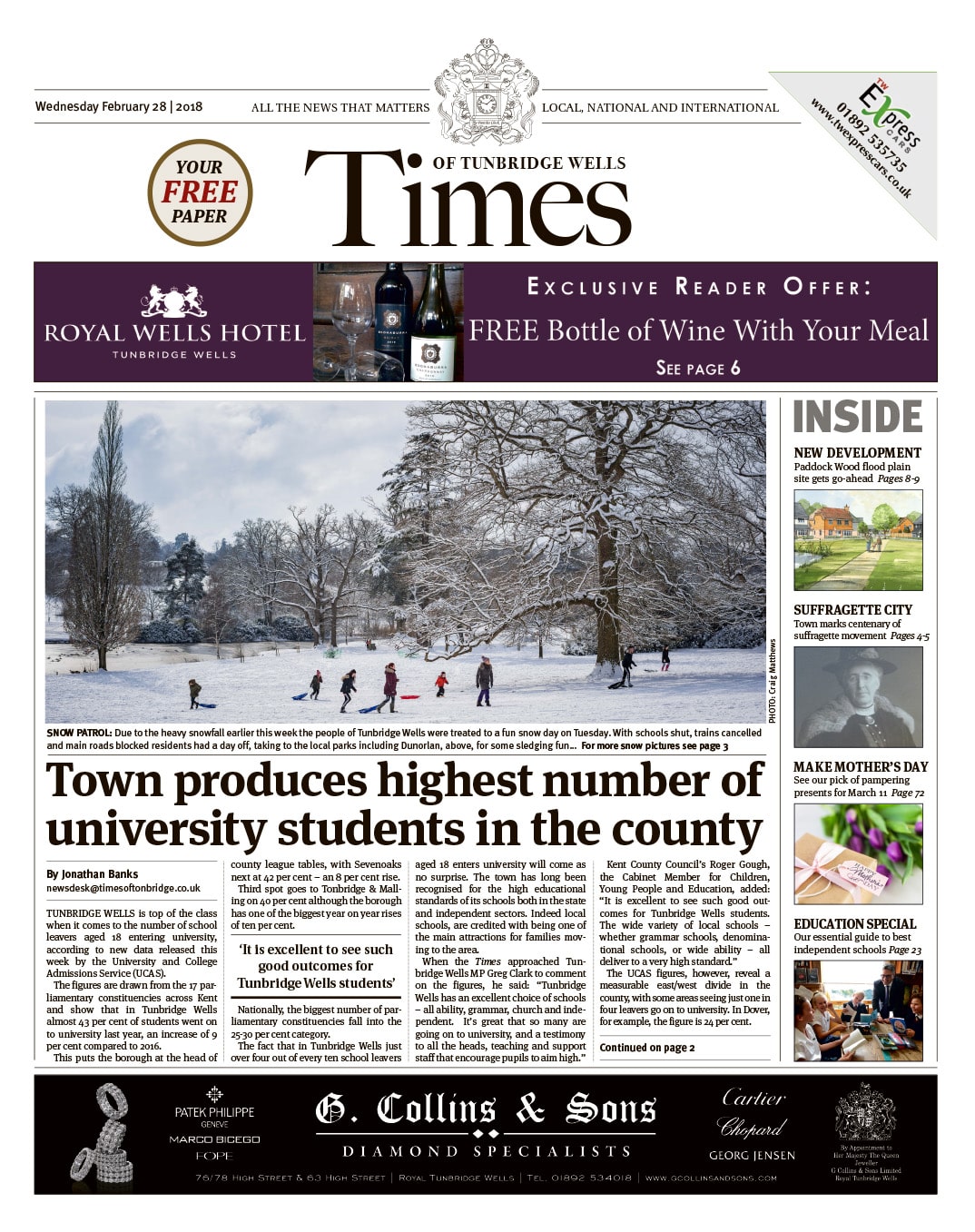 Read the Times of Tunbridge Wells 28th February 2018
