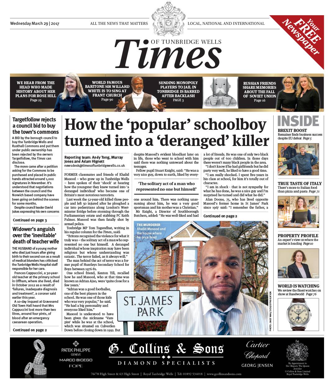 Read the Times of Tunbridge Wells 29th March 2017