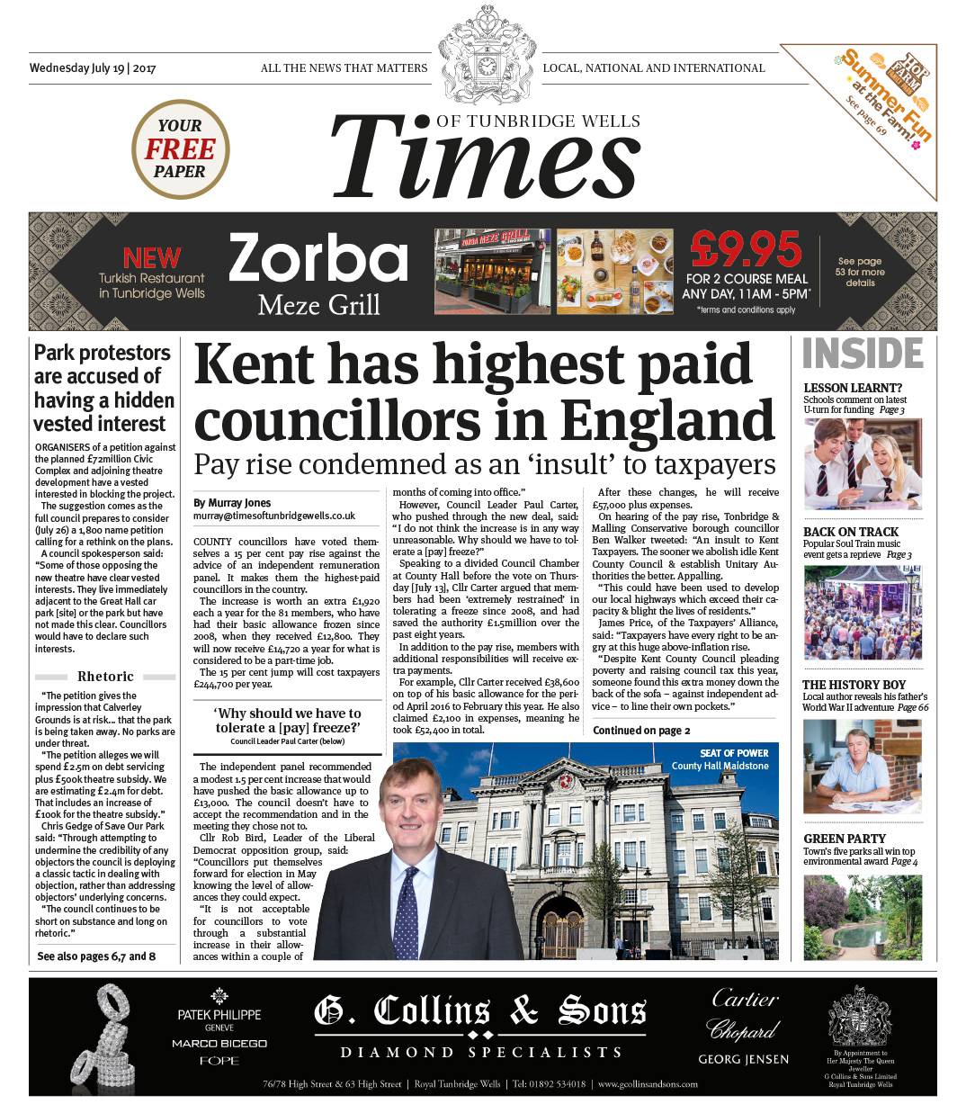 Read the Times of Tunbridge Wells 19th July 2017