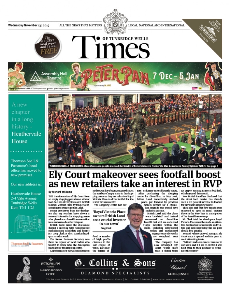 Read the Times of Tunbridge Wells 13th November 2019