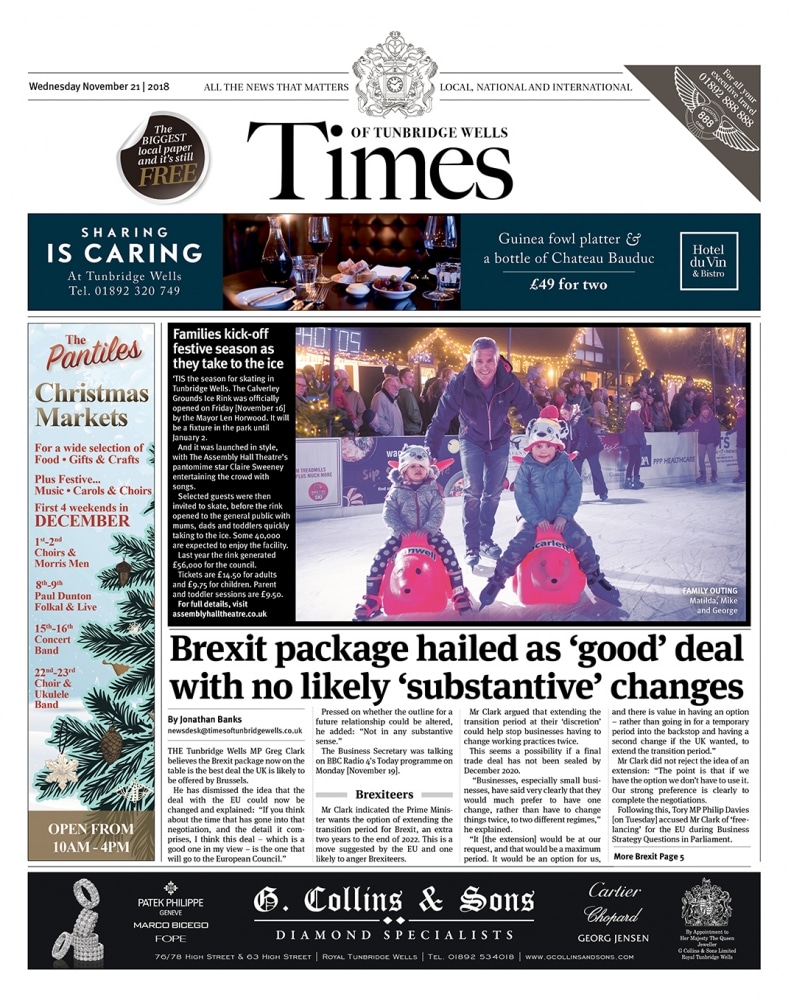 Read the Times of Tunbridge Wells 21st November 2018