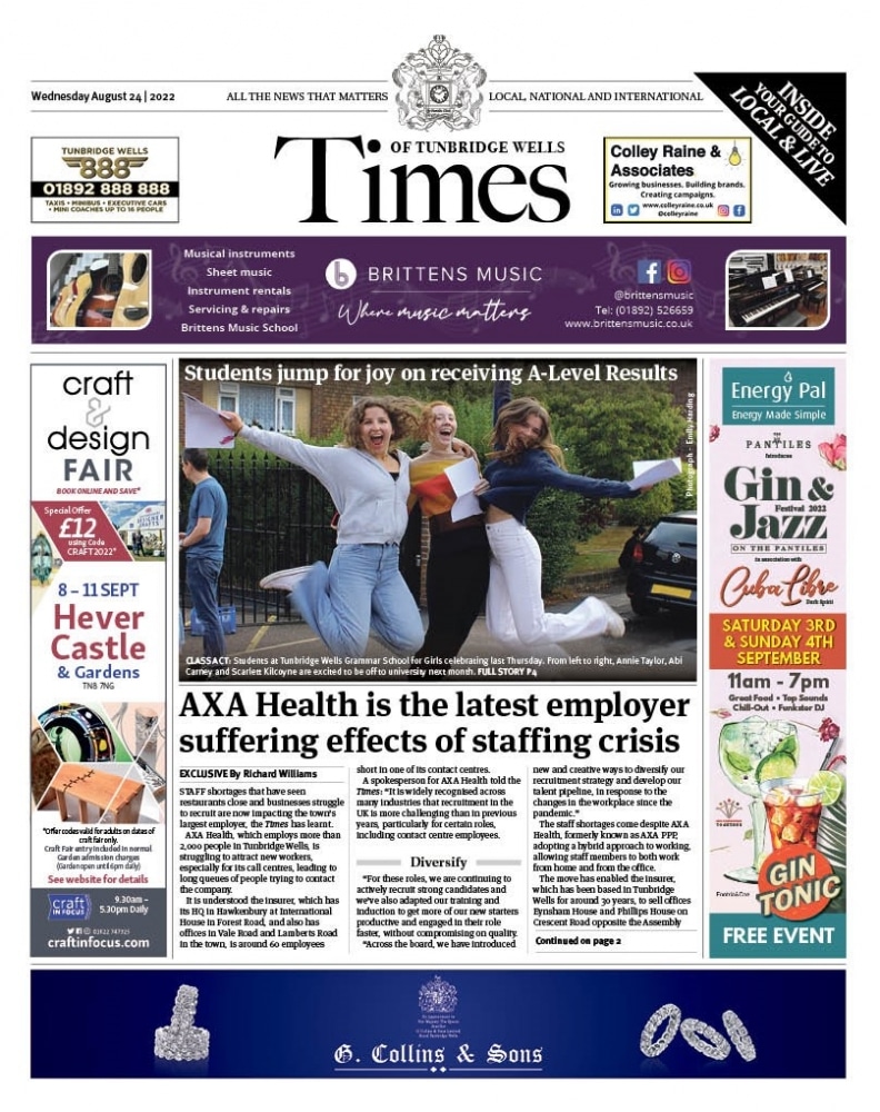 Times of Tunbridge wells cover