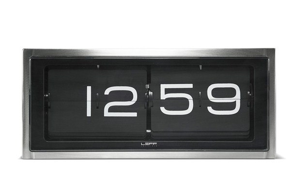 Leff brick clock in steel black