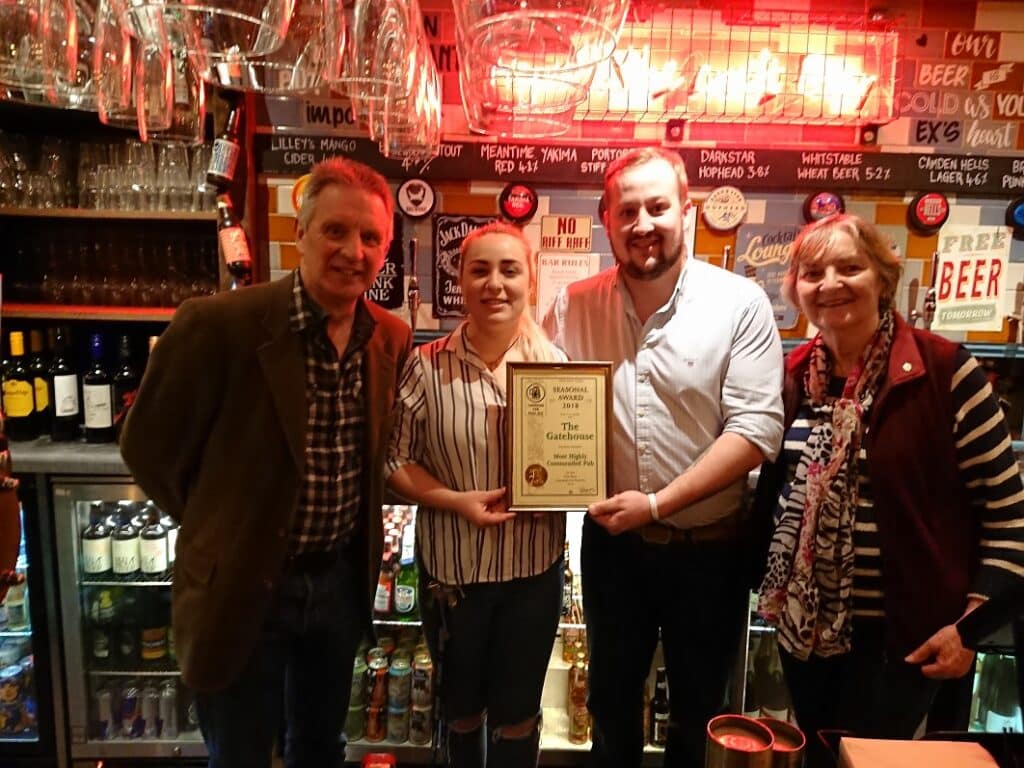 CAMRA award for newlook Tonbridge pub The Gatehouse