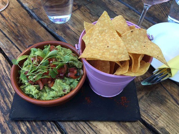 guacamole with tortilla chips