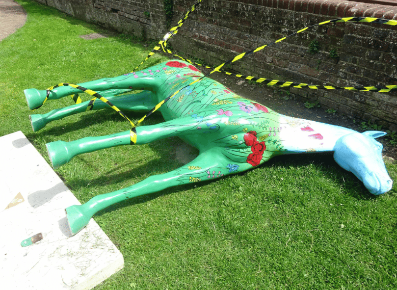 Charity horses take a tumble as vandals strike