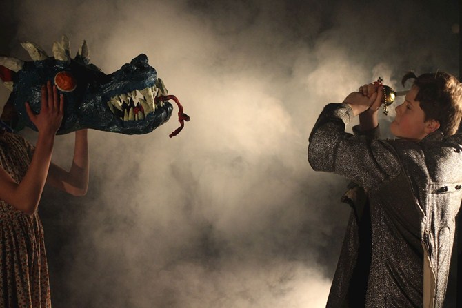 Two People acting in a theatre play