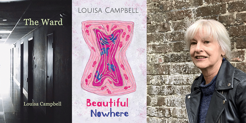 Two Louisa Campbell Books and a portait of Louisa Campbell
