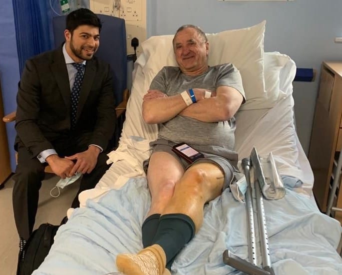 Man walks into hospital gets new hip and walks out on same day