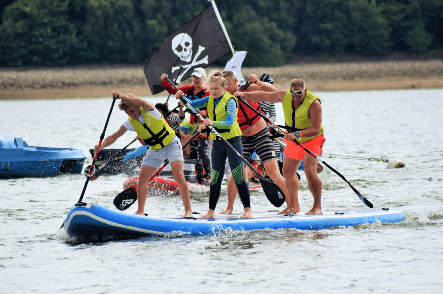 Up the reservoir with a paddle...