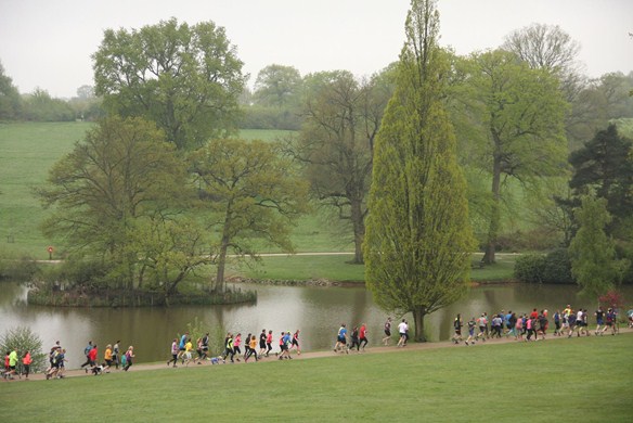 People Running by the dunorlan park lake