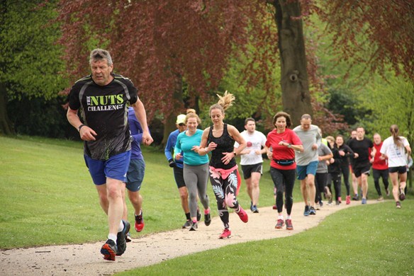 Runners on path at dunorlan park