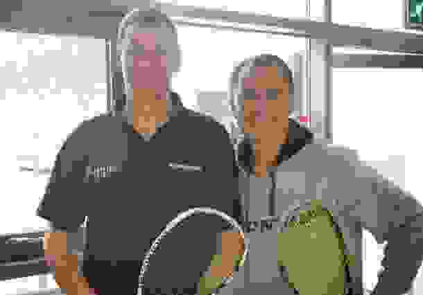 RISING STAR Hot prospect Elise Lazarus with Mr Payne's partner Ina Herridge