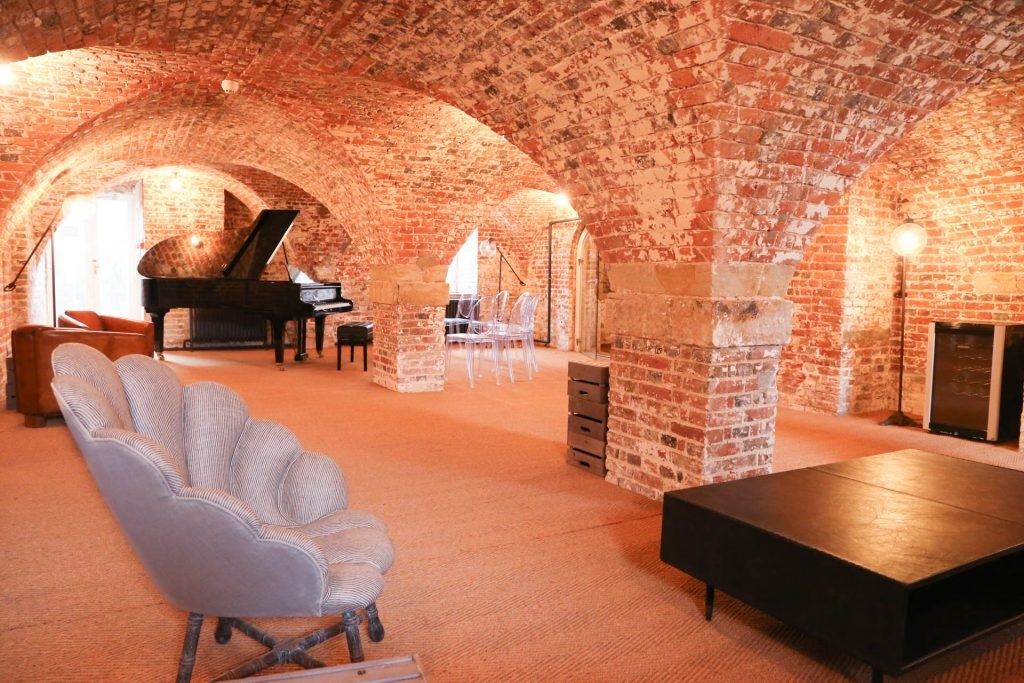 Vaulted cellars serve as ideal spaces to practise piano.